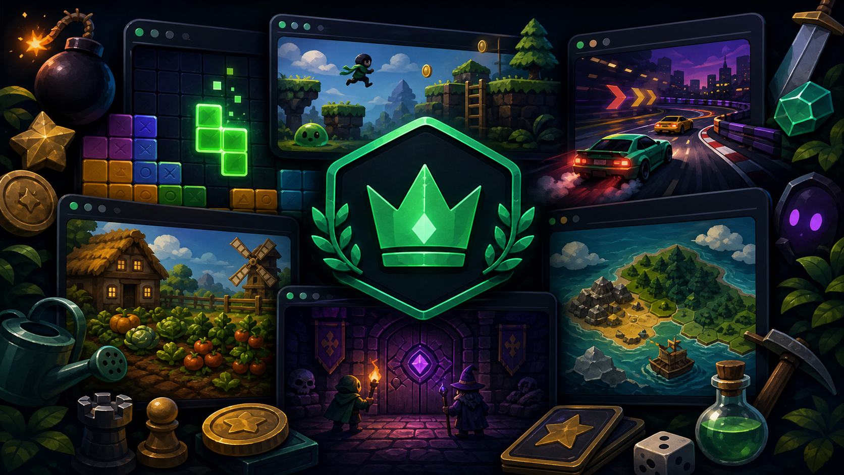 Site-original editorial guide cover for Best Browser Games. No copied screenshot, logo, UI, storefront image, or promotional art.