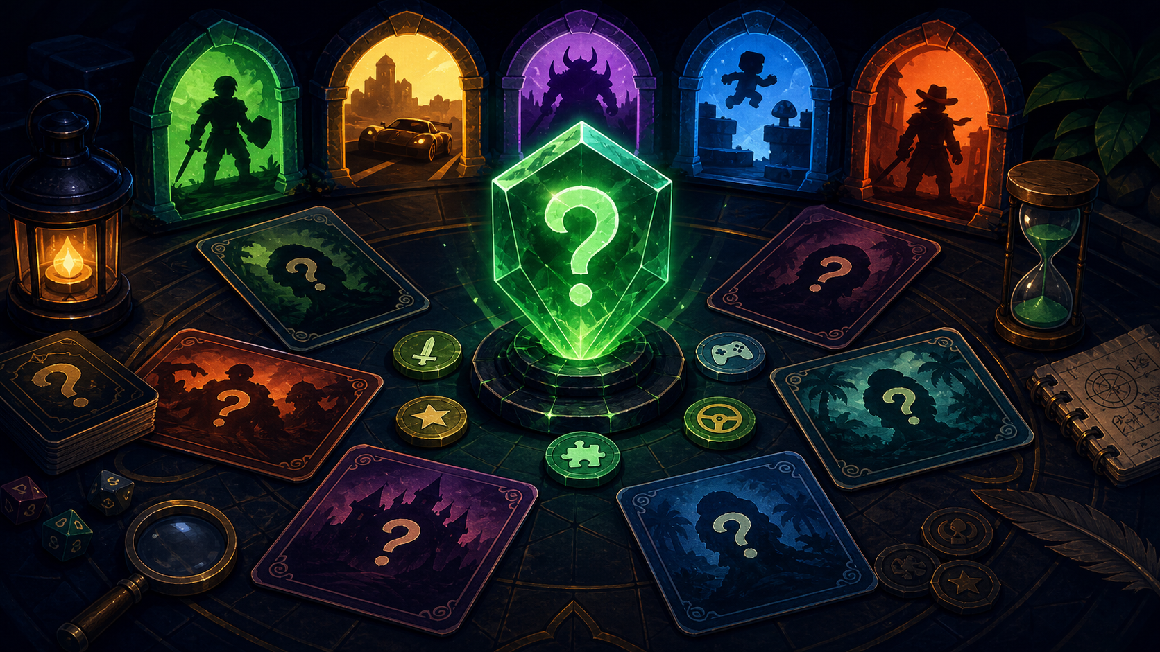 Site-original editorial guide cover for Guess the Game. No copied screenshot, logo, UI, storefront image, or promotional art.