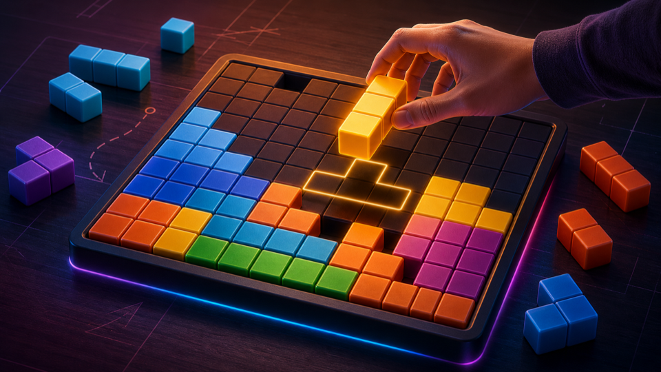 Site-original related game cover for Tetris Effect: Connected. No copied screenshot, logo, UI, or promotional art.