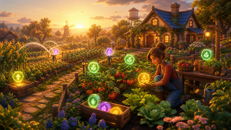 Site-original related game cover for Stardew Valley. No copied screenshot, logo, UI, or promotional art.